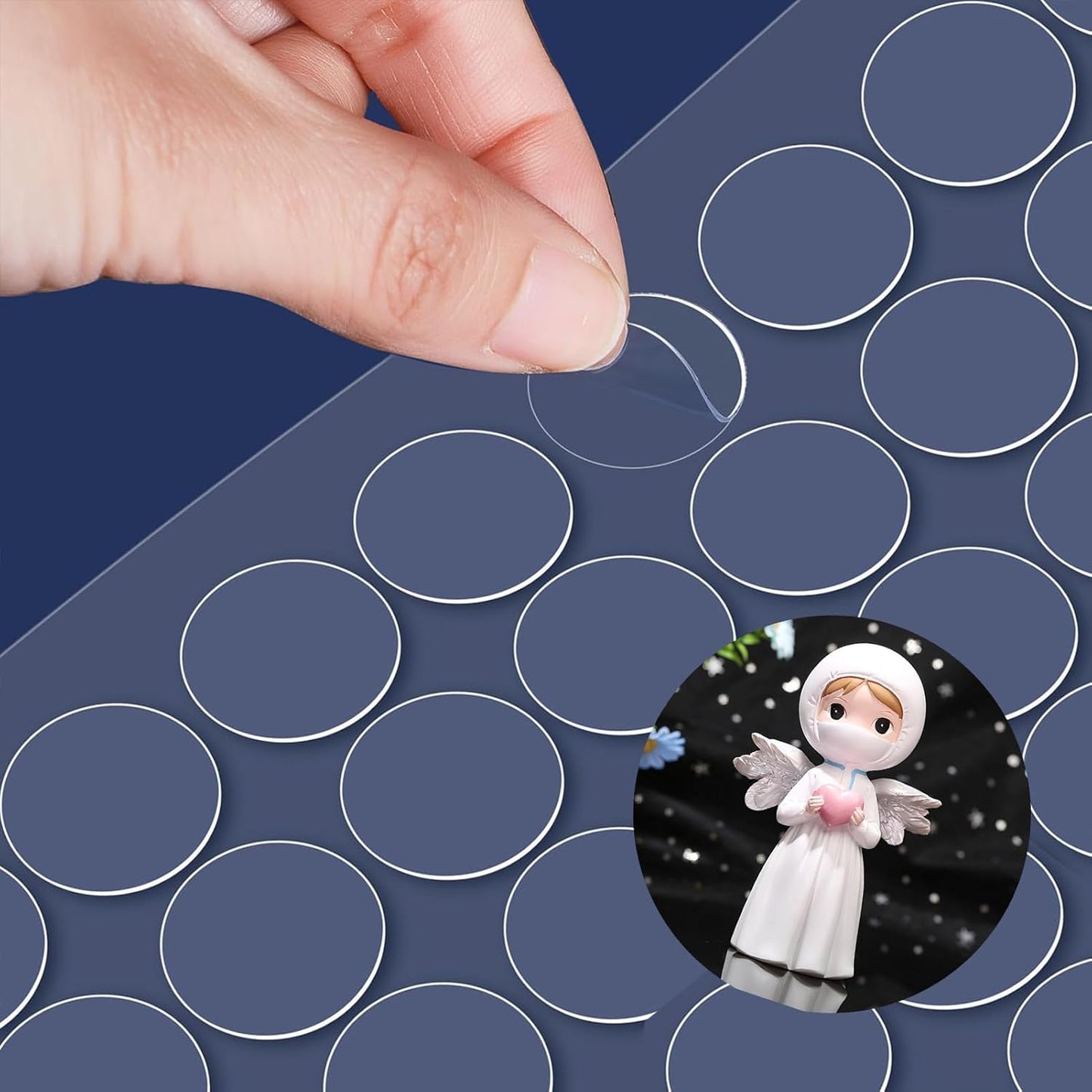 Adhesive Stick dots Two-Sided Sided Mounting Putty Stick Tack for Wall Hanging Crafts Balloons Festival Party Decorations,Clean Removable(0.59"*0.59"-600)