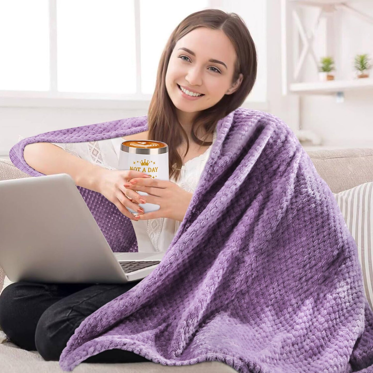 Birthday Gifts for Women, Happy Birthday Gifts for Mom, Her, Sister, Best Friend, Girlfriend, Coworker, Wife Bday Gift Ideas, Unique Relaxing Spa Birthday Gift Basket for Women Care Package w/Blanket