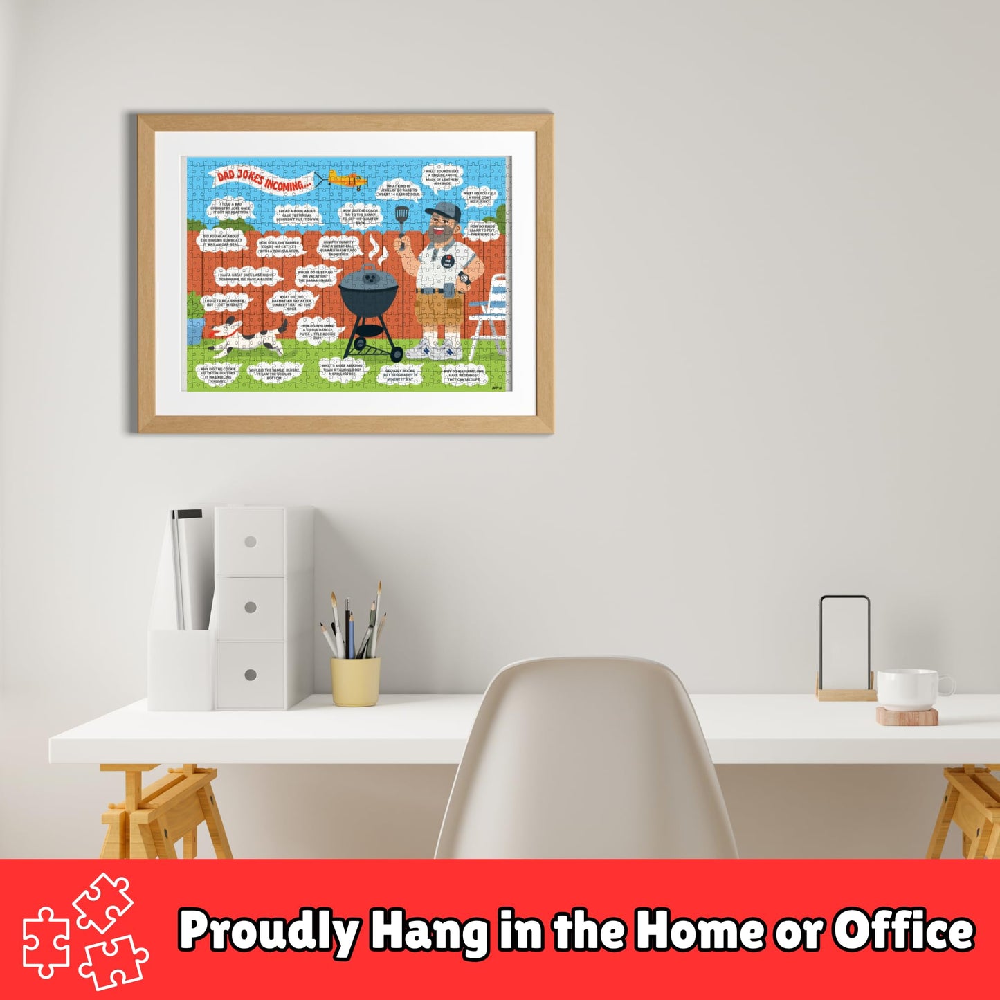 Fathers Day Dad Gifts - 500 Piece Dad Joke Puzzle - Jigsaw Puzzles for Adults, Gifts for Fathers and Dads, White Elephant Presents, Stocking Stuffers, 50th, 60th Birthday Gift Ideas, Father's Day