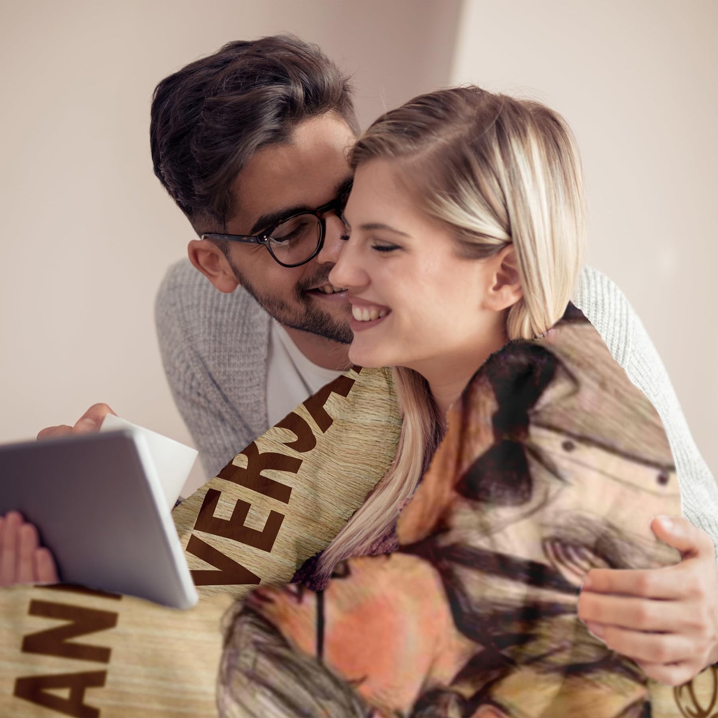 Neuturs Wedding Anniversary Blanket Gifts for Men Women Him Her Wife Husband, Romantic Anniversary Marriage Gift for Couple Parents Girlfriend Boyfriend, Happy Anniversary Decorations Blanket 60"X50"