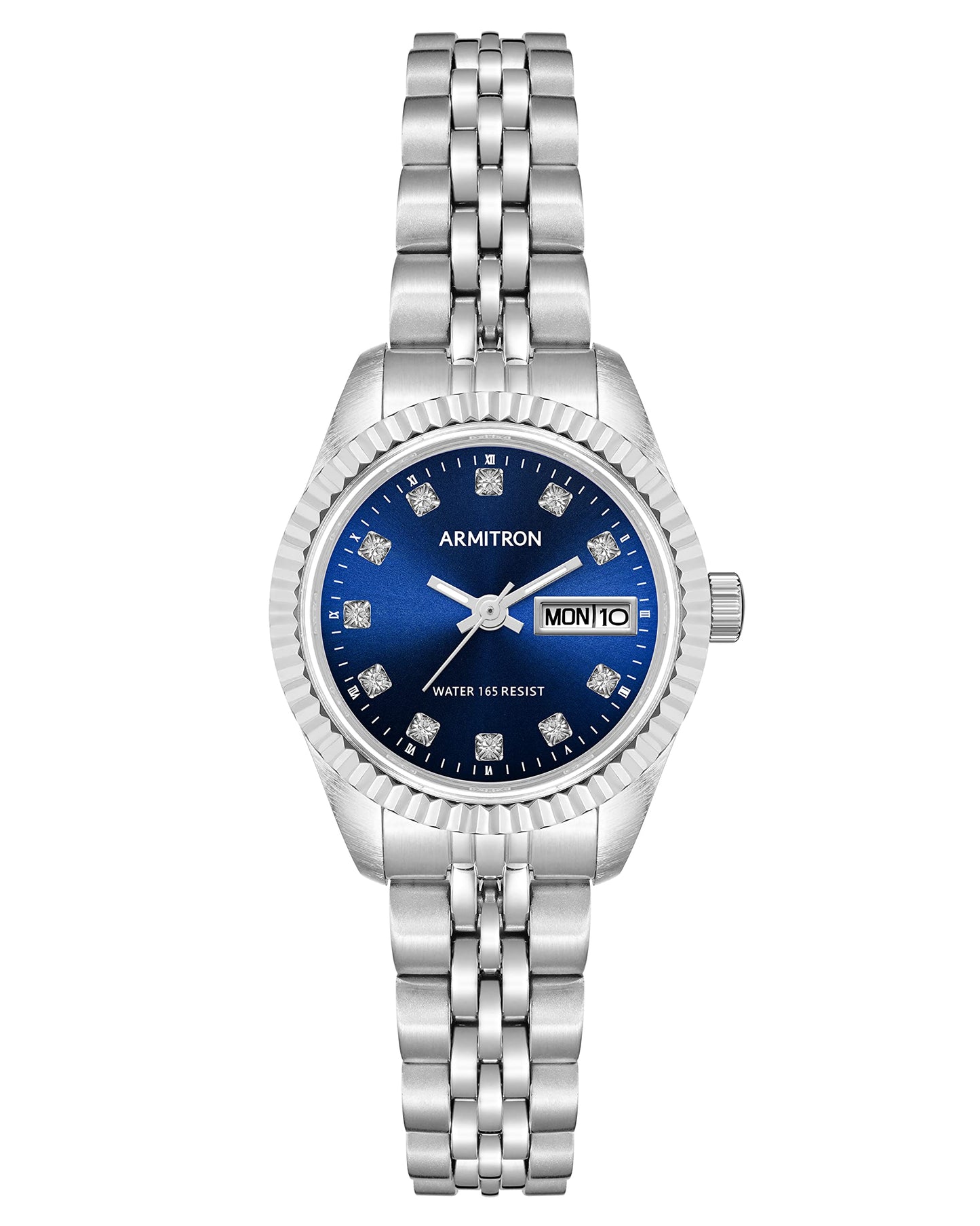 Armitron Women's Day/Date Crystal Accented Dial Metal Bracelet Watch, 75/2475