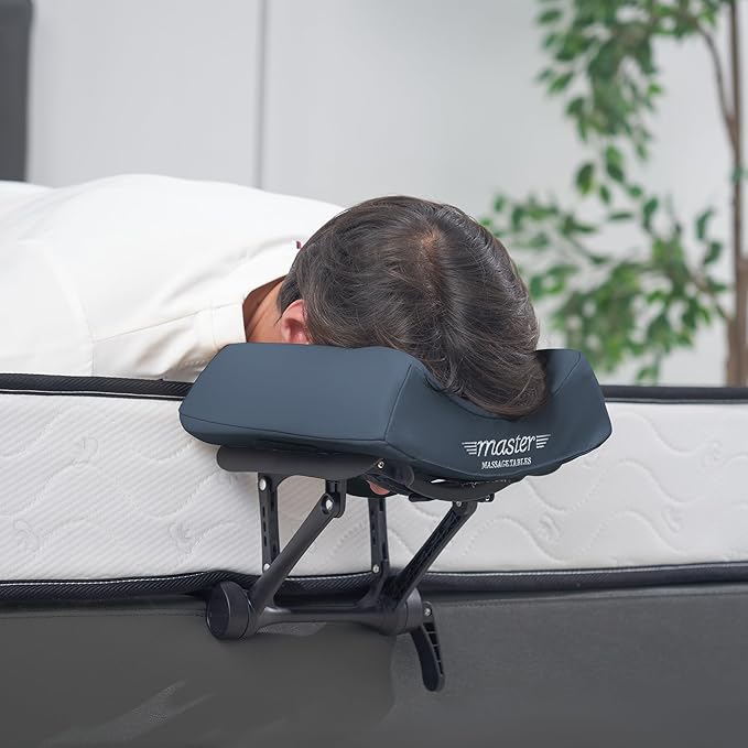 Master Massage Deluxe Adjustable Ergonomic Dream Face Cradle and Ergonomic Dream Face Cushion Pillow with Memory Foam - Massage Table-Massage Chair Headrest Platform Set- (Royal Blue)