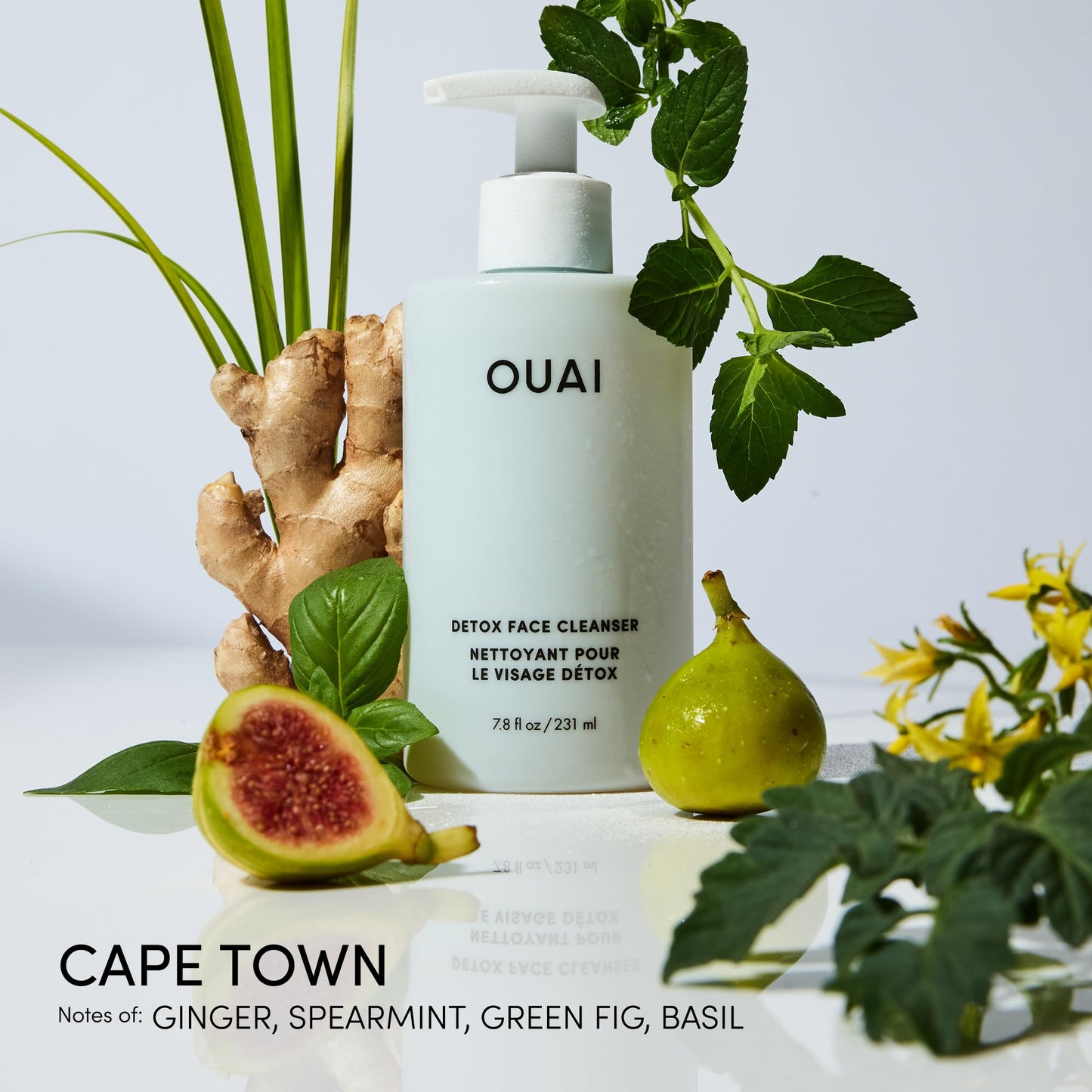 OUAI Detox Facial Cleanser - Deep Cleansing Face Wash with Glycolic Acid, Niacinamide & PHA - Removes Sweat, Dirt & Oil Without