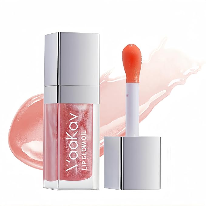 Shimmering Magic PH Color Changing、Hydrating Lip Glow Oil, Plumping Lip Gloss, Moisturizing Lip Oil Gloss, Transparent Moisturizing Lip Balm, Natural Lip Plumper(03 PEACH SHINE)