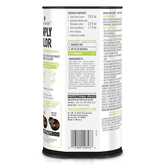 Schwarzkopf Simply Color Permanent Hair Dye, 4.68 Chocolate Cherry, Long-Lasting with Nourishing Ingredients, No Ammonia or Silicone, All Hair Types