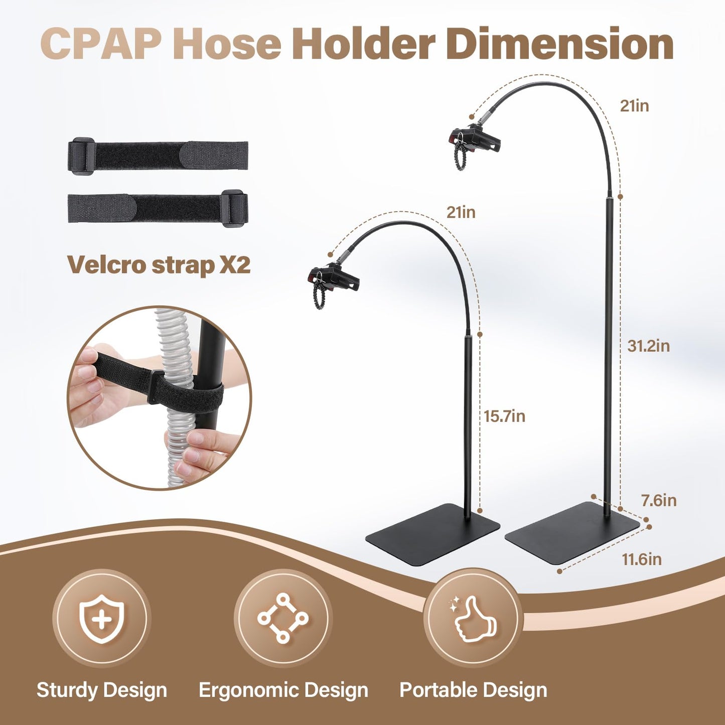 CPAP Hose Holder, CPAP Hose Lift with Adjustable Feature - CPAP Tube Organizer & CPAP Mask Hook in one, Sturdy&Convenience CPAP Accessory for CPAP Hose Support - Fit in Any Space