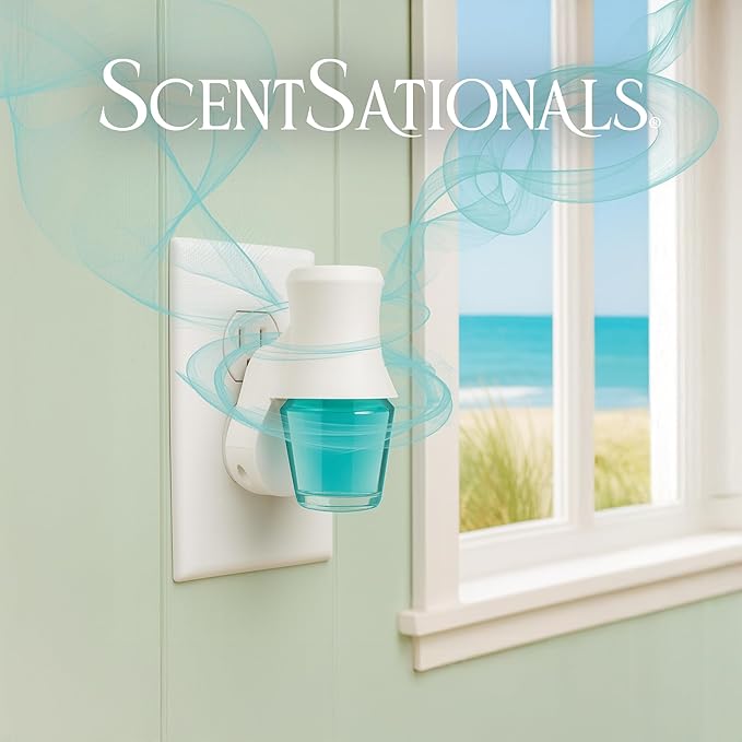 Scentsationals Fragrance Oil Plug In Air Freshener Refills 3-Pack - Linen Sea Breeze - Works with Scentsationals Wall Plugs, Long-Lasting Home Fragrance, 0.8 fl oz Each, Packaging May Vary