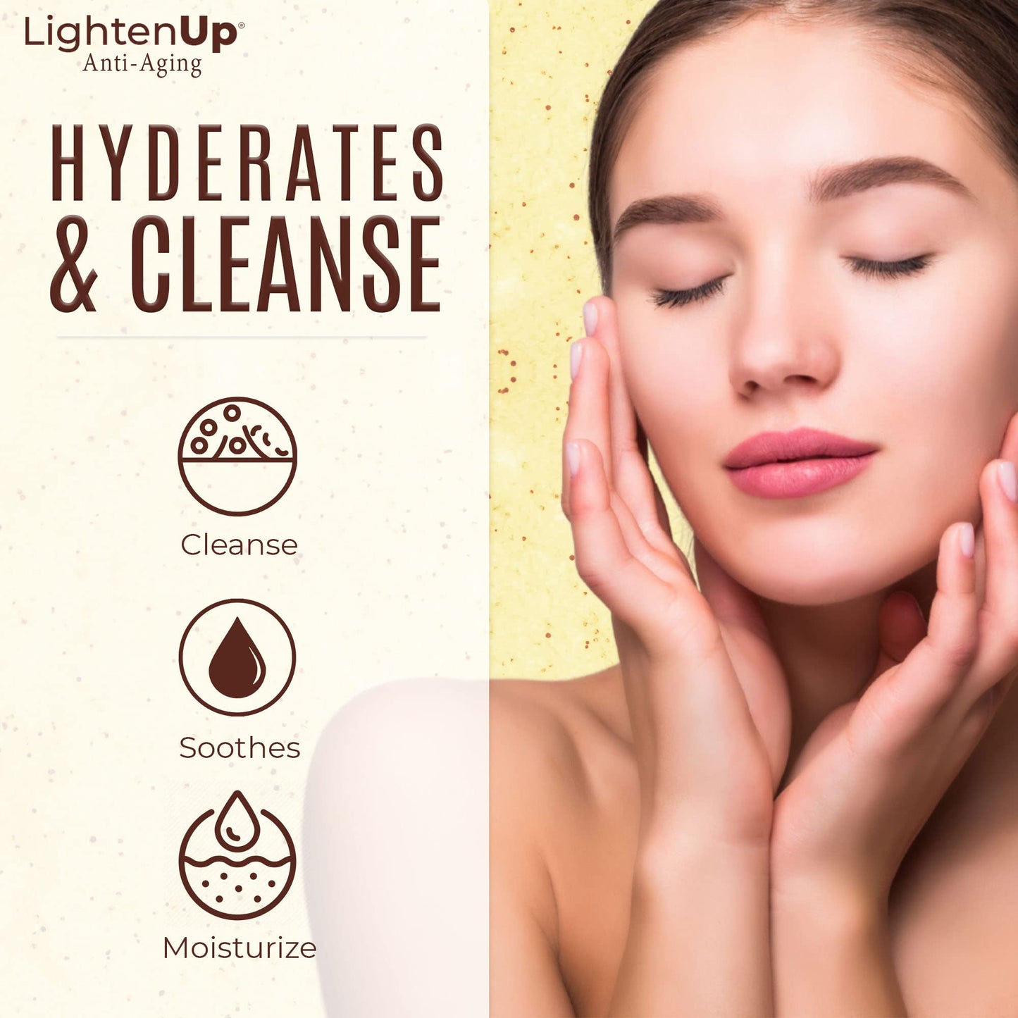 OMIC Lighten-Up Exfoliating Body Wash - 33.8 Fl oz / 1000 ml - Formulated to Exfoliate and to Nourish Skin, with Shea Butter, Ja