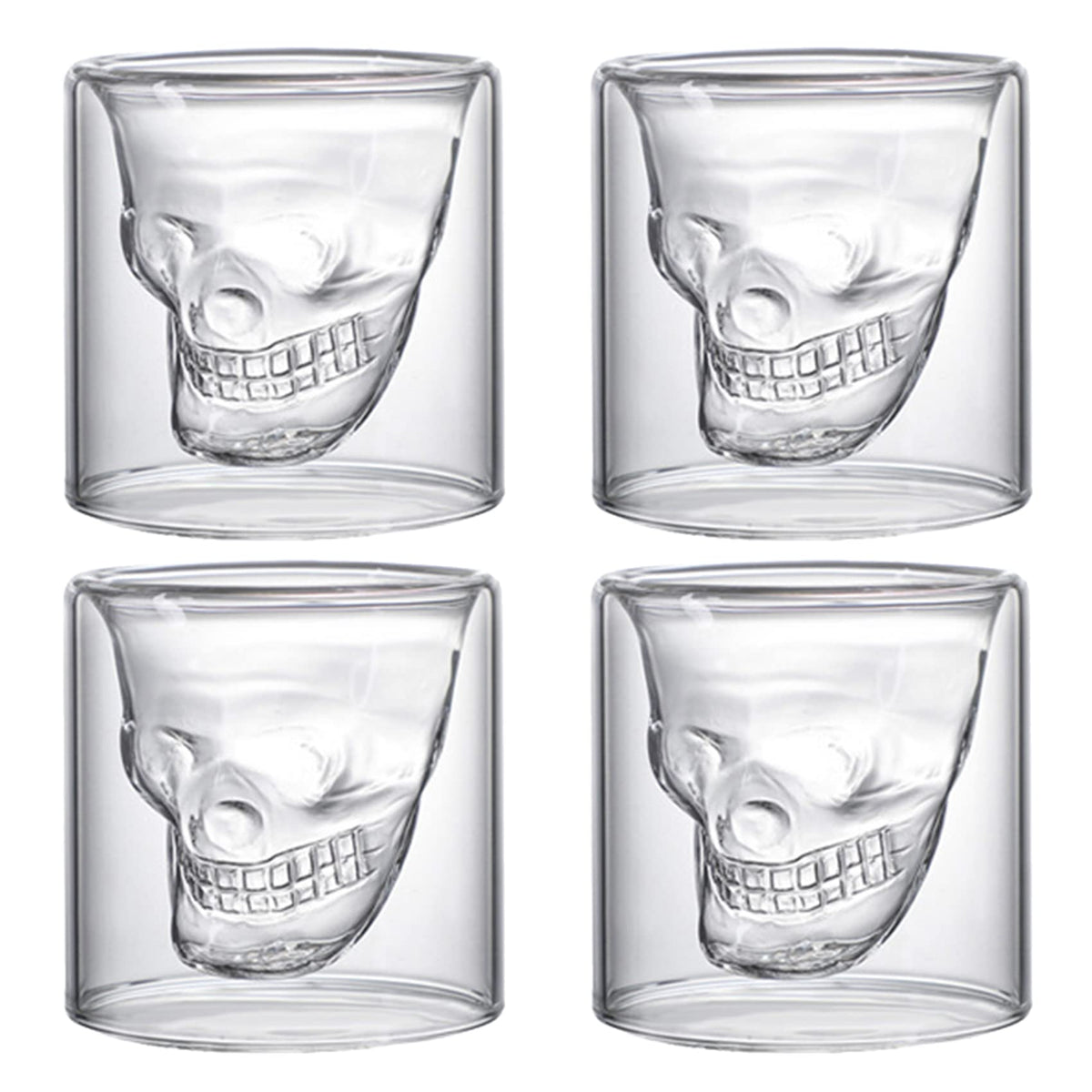 DSYJ skull cup, skull shot glass, Party Drinking Whiskey Brandy Liquor Decor 75 ML/2.64oz Set of 4