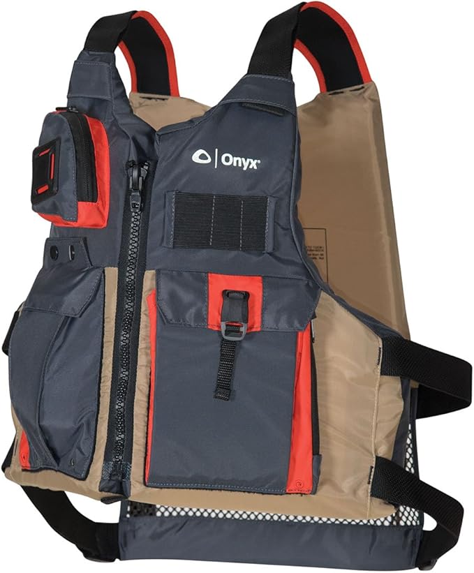 Onyx Kayak Fishing Life Jacket – U.S. Coast Guard Approved PFD with Multiple Pockets, High-Back Design & Adjustable Straps...