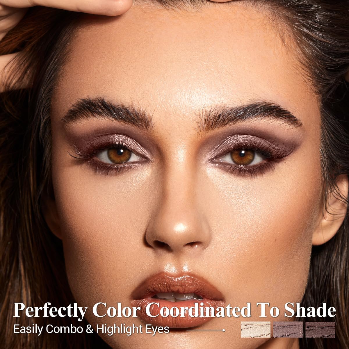 LUXAZA PRO Brown Eyeshadow Stick Makeup 6PCS Set, Neutral Eyeshadow Palette Metallic Shimmer Matte Cream Eye Shadow Eyeliner Bri