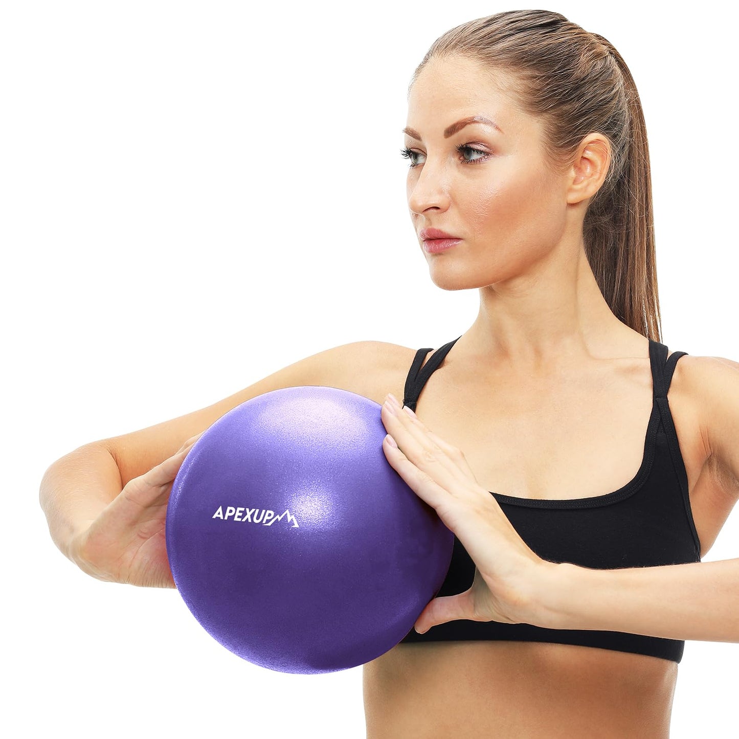 APEXUP Yoga Ball Exercise Ball, Heavy Duty Pilates Ball for Fitness, Balance, Core Workout, Physical Therapy (XXS (9") 23cm, Purple)