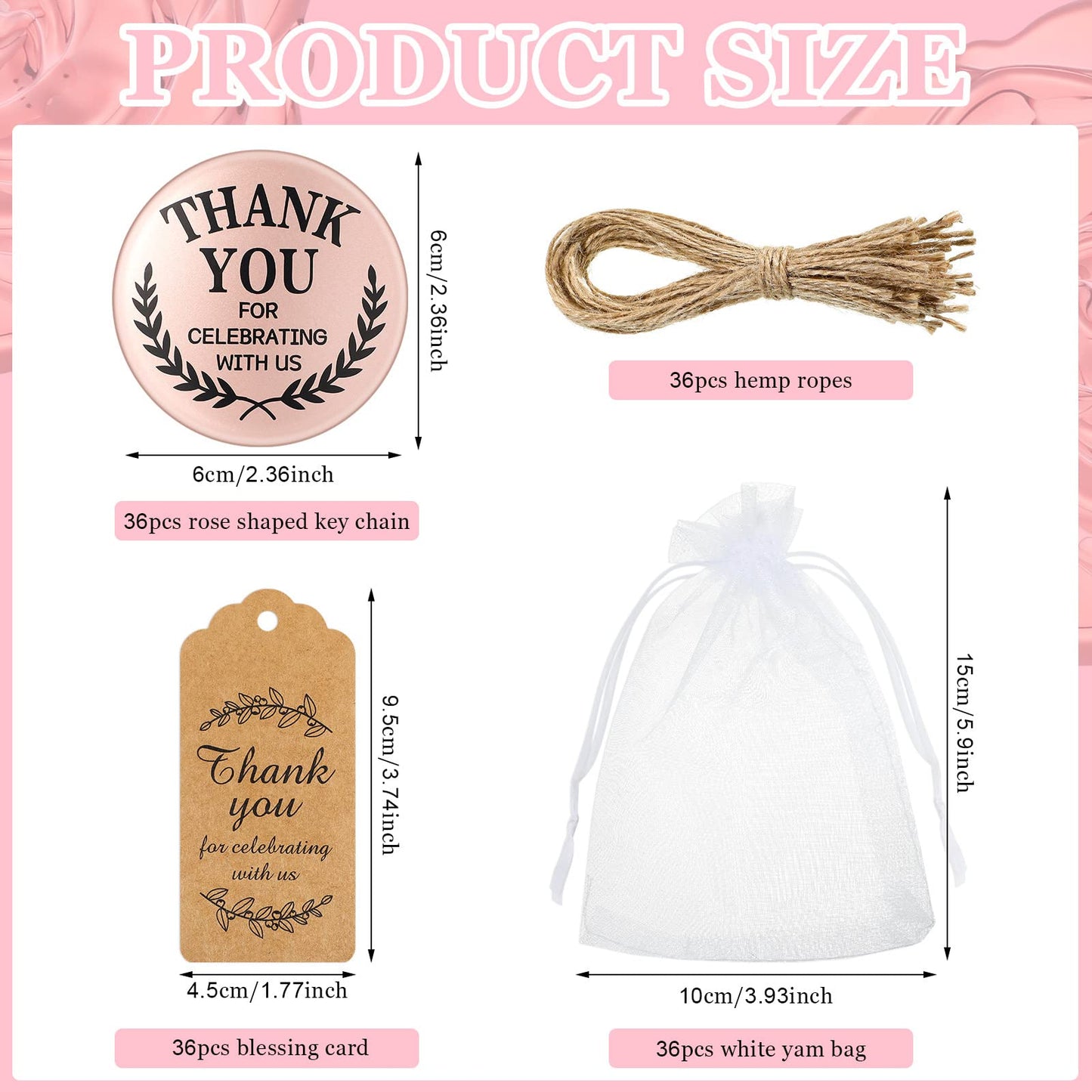 Tatuo 24 Set Thank You for Celebrating with Us Compact Mirror Bulk Appreciation Gifts Bridal Shower Favors for Guests Pocket Mak