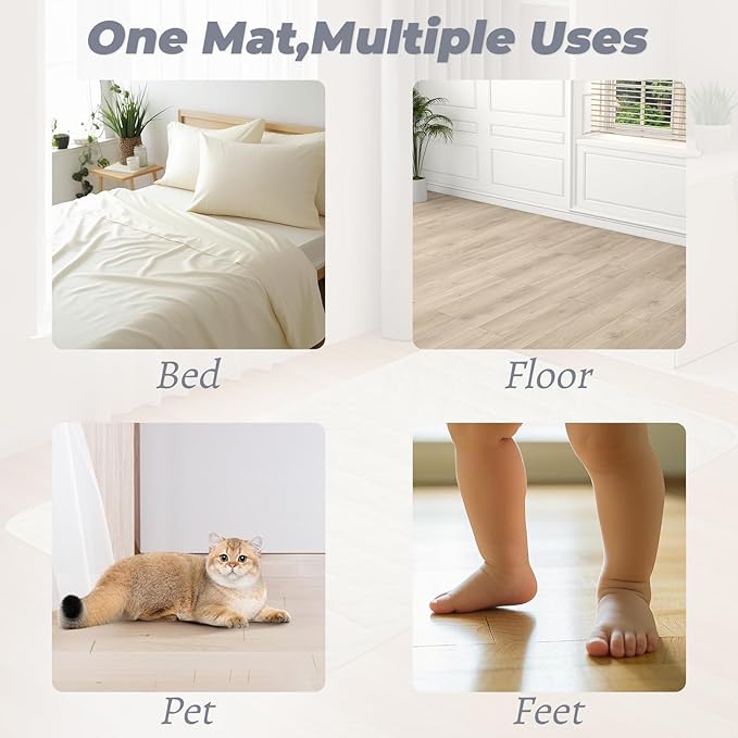 Grounding Mat, 35x50 Inch, Cotton Grounding Pad with Silver Fiber, Grounding Mat for Bed, Improves Sleep Wellness, Gray