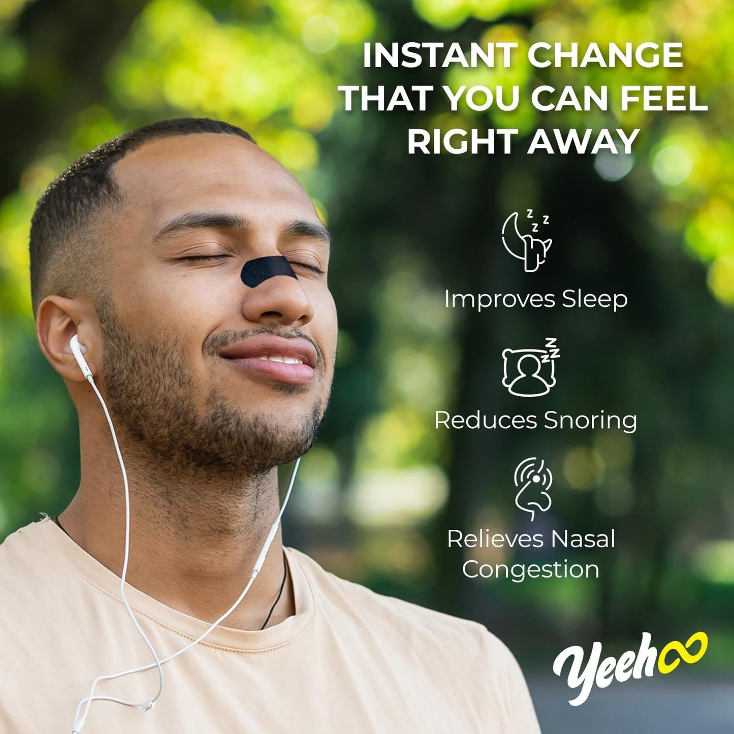 YeeHoo Anti-Snoring Nasal Strips for Sleep: Breathe Easy and Improve Airflow, Comfortable Fit for Better Breathing and Quality Rest, Ideal for Snorers, Office Workers, Athletes & Pregnant Women