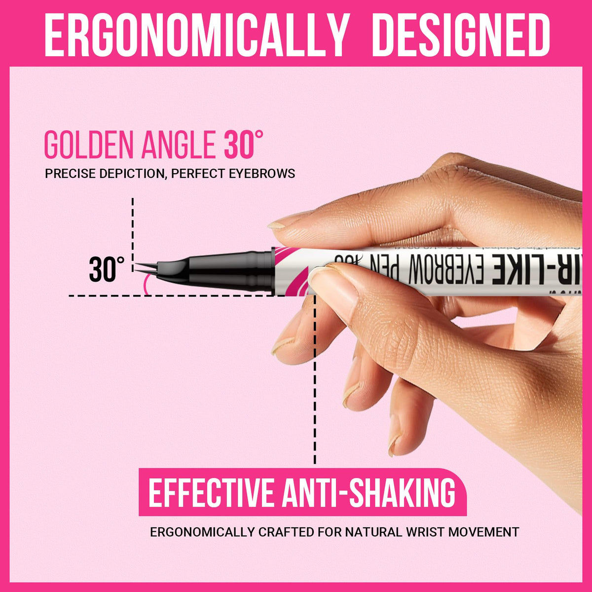iMethod Curved Eyebrow Pen - Eyebrow Pencil, 2 Count Brow Pencil Dual-Ended with Curved Tip and Precise Brush-Tip for Natural Ha