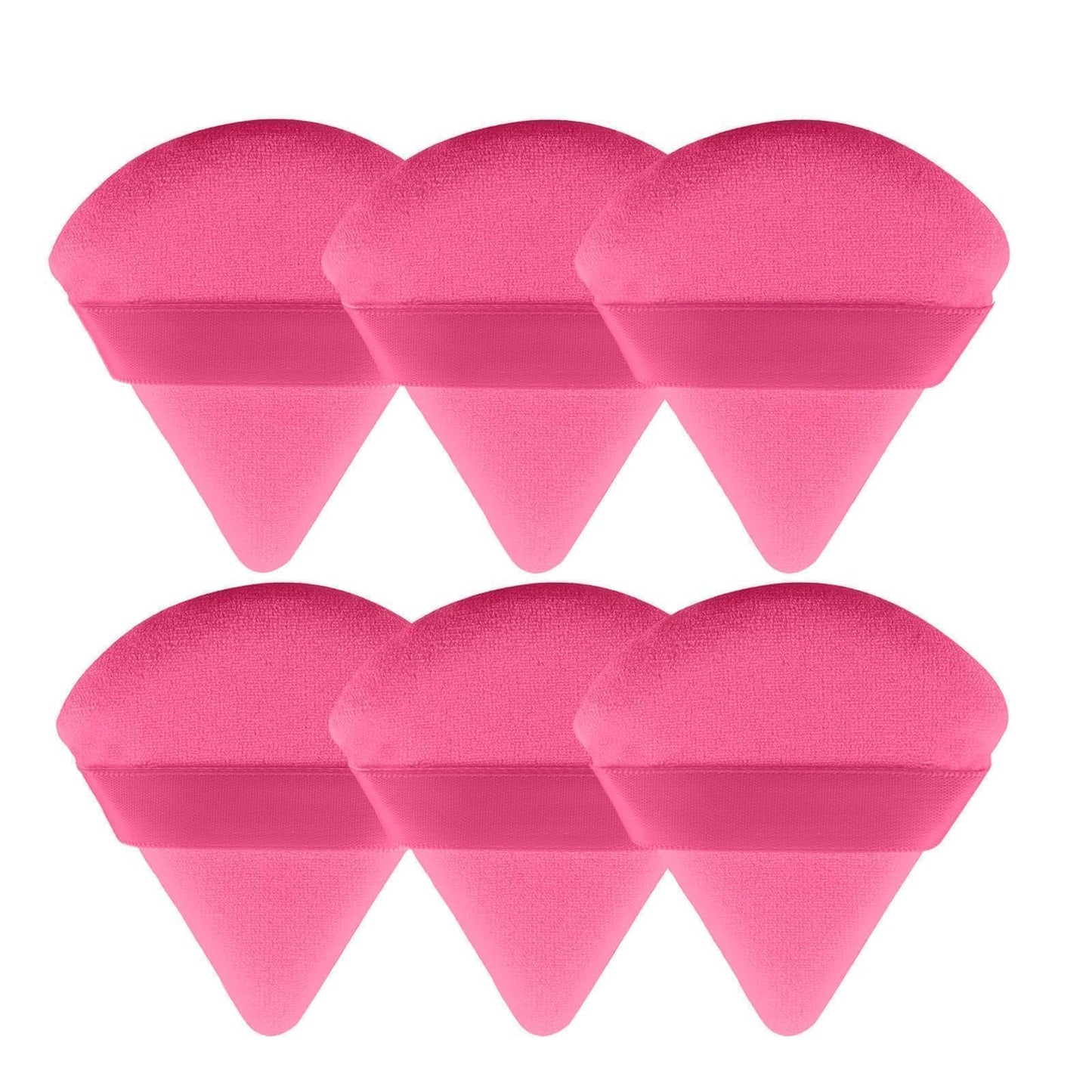 MOLOPPO 6Pcs Soft Triangle Powder Puff Set, Setting Powder Puffs for Face, Makeup Sponges for Foundation, Suitable for Liquid an