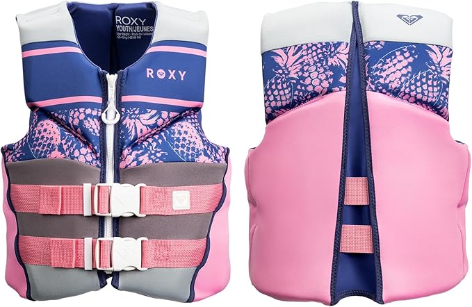 ROXY Women’s Life Vest and Youth Life Vest, USCG Approved PFD, Light-Weight EPE Foam Life Jacket with Oversized Arm Holes ...