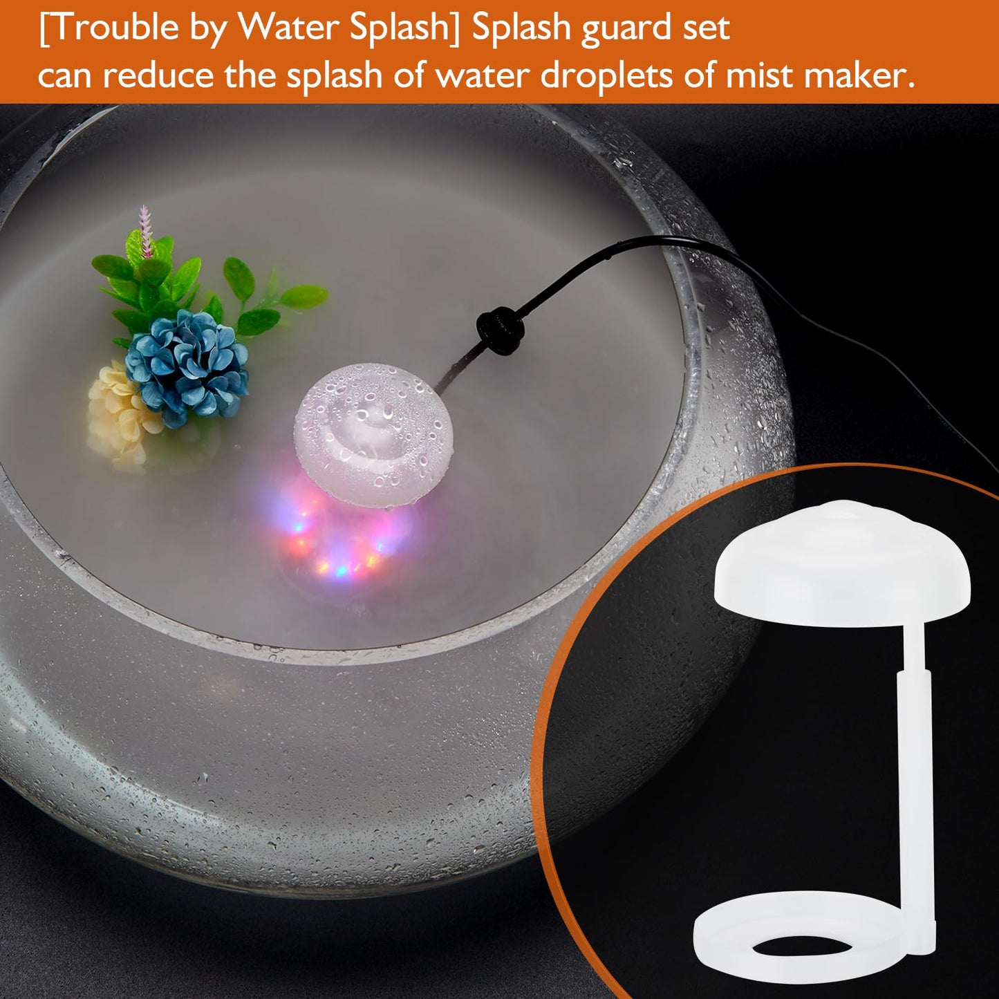 AGPTEK 12 LED Mist Maker Water Fountain Pond Fog Atomizer Air Humidifier, Ideal For Indoor or Outdoor Fountains, Water Feature Use.