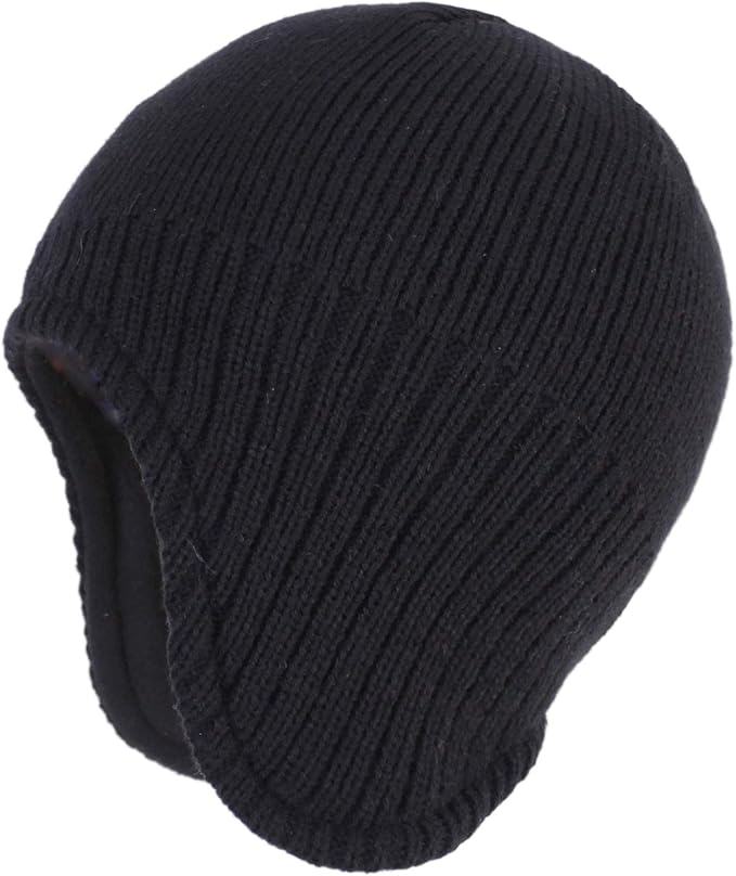 Connectyle Men's Knit Winter Hat with Ear Flaps Fleece Lined Beanie Warm Knitted Skull Cap Beanies Watch Hat