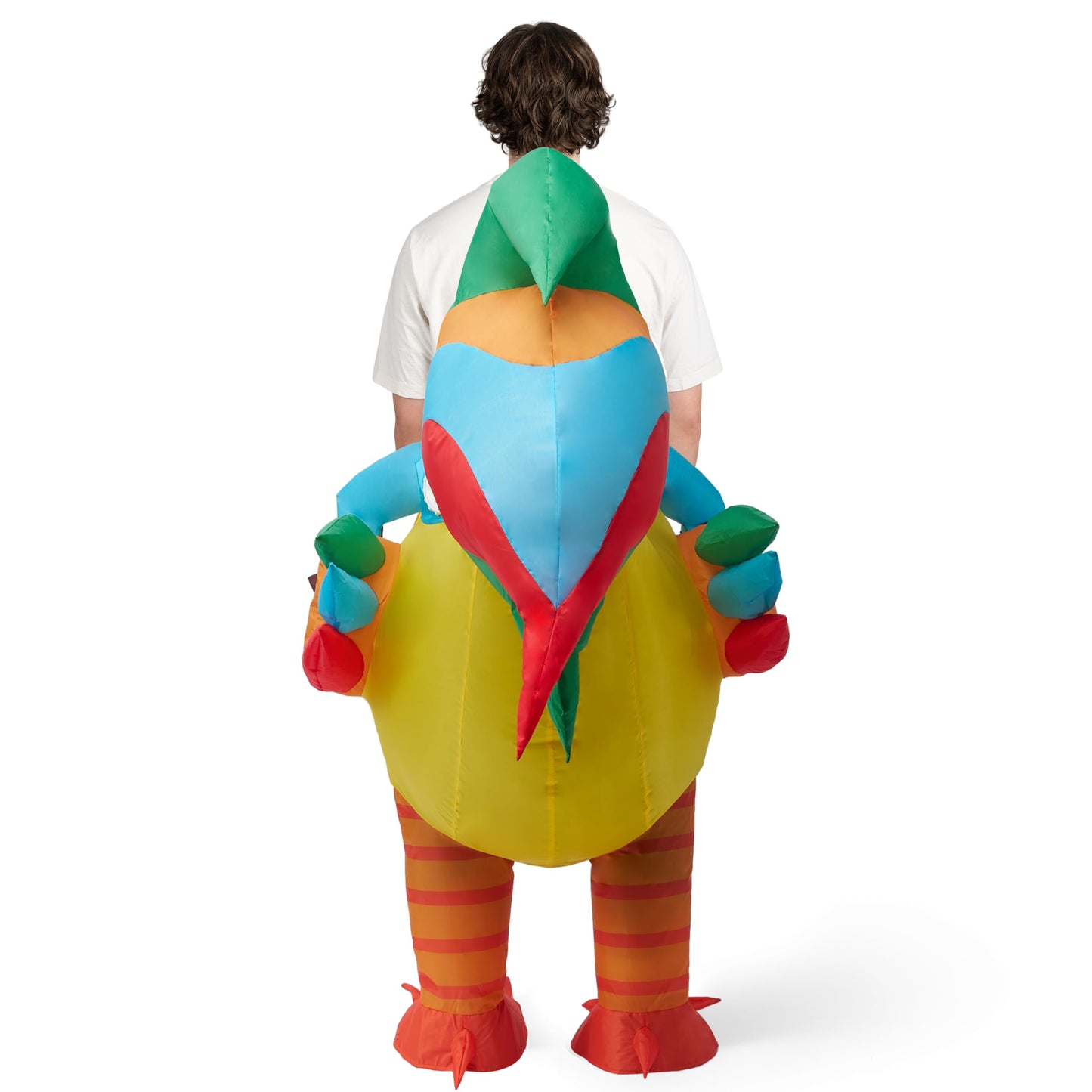 Spooktacular Creations Chicken Inflatable Costume Adult, Riding a Rooster Blow Up Funny Halloween Costume for Men Women Dress-Up Themed Cosplay Parties