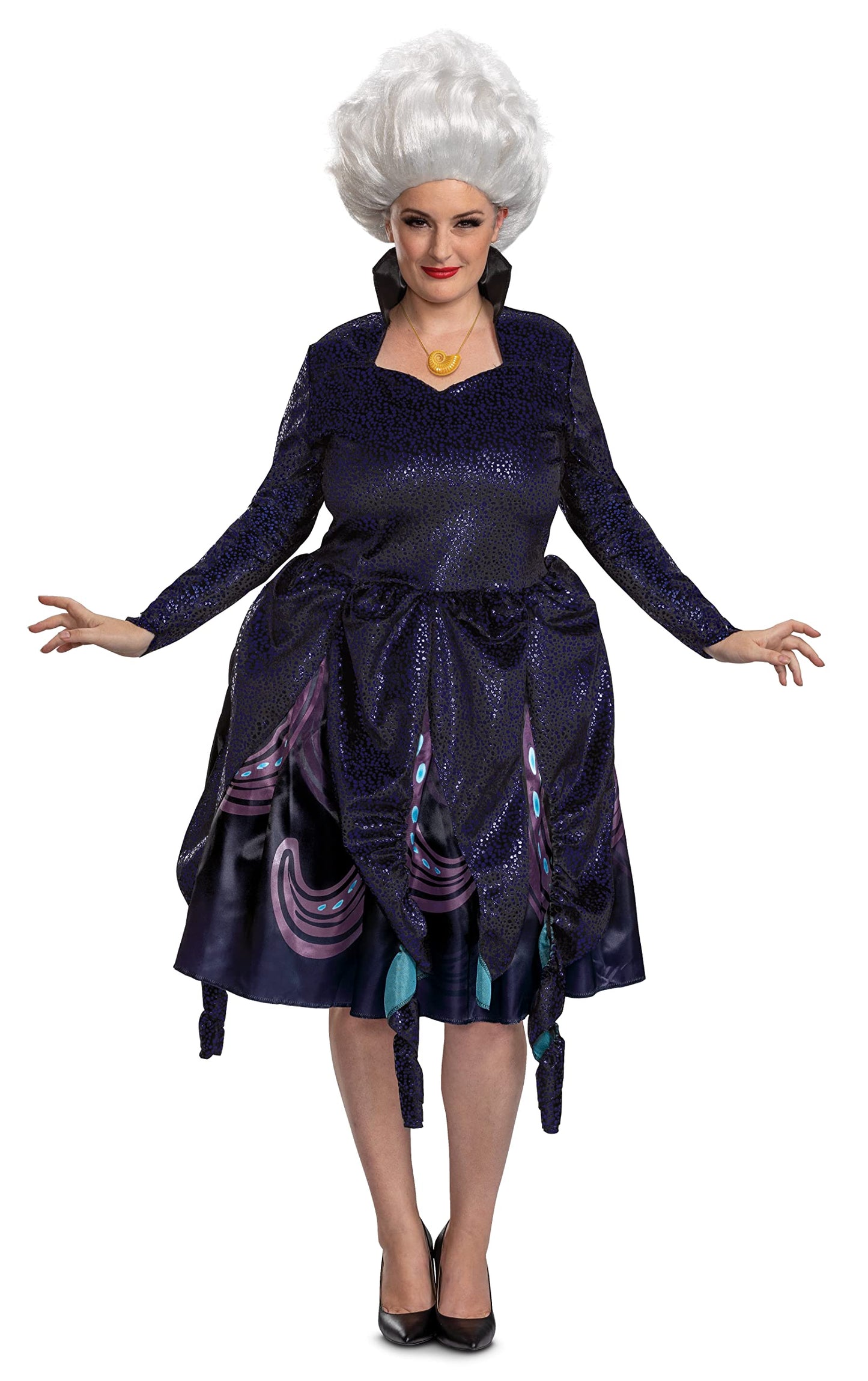 Ursula Costume, Official Disney The Little Mermaid Live Action Costume and Accessories, Adult Size Small (4-6)