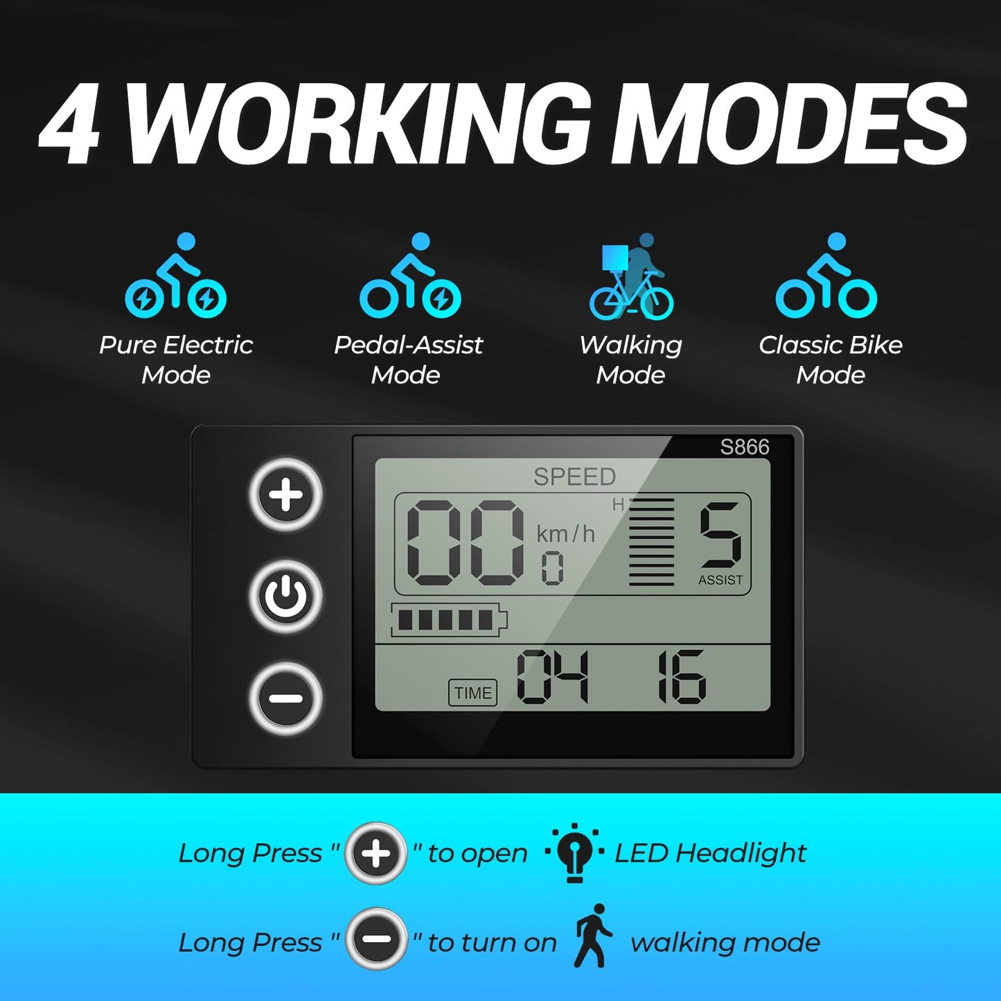 Geemax Electric Bike for Adults, 26" x 4.0 Fat Tire Ebike, 350W (Peak 500W) 36V 10.4Ah Lithium Battery Electric Bicycle, 21-Speed, Up to 35 Miles for Commuting, Beach, Snow