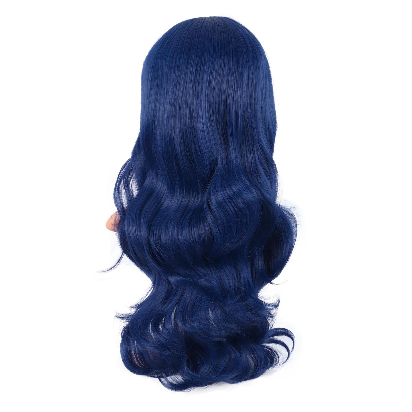 MapofBeauty 24 Inch/60 cm Charming Synthetic Long Wavy Side Bangs Women Party Anime Cosplay Wig (Mixed Blue)