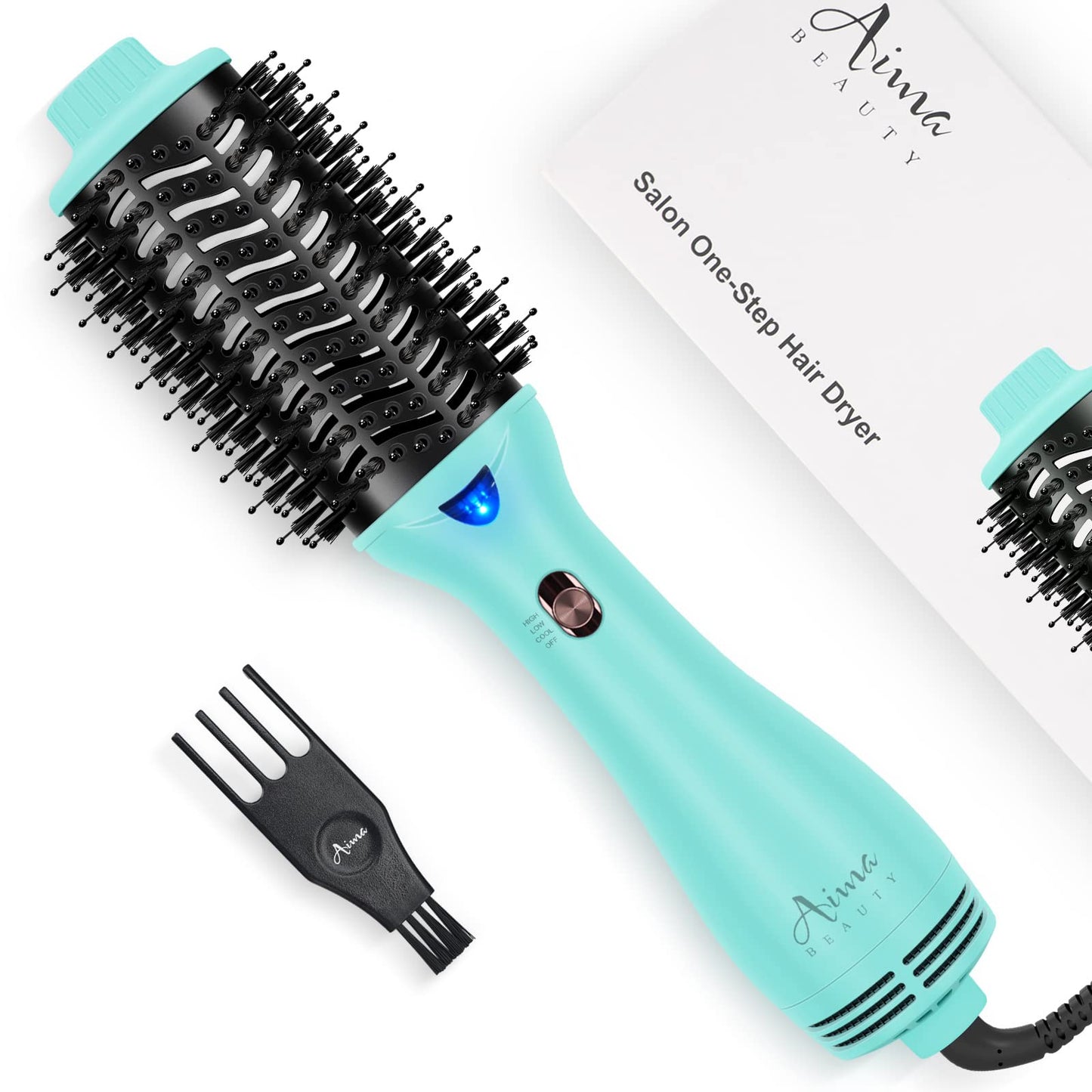 Hot Air Brush, Aima Beauty Professional One Step Hair Dryer & Volumizer 4 in 1 Upgrade Anti-Scald Negative Ionic Technology for
