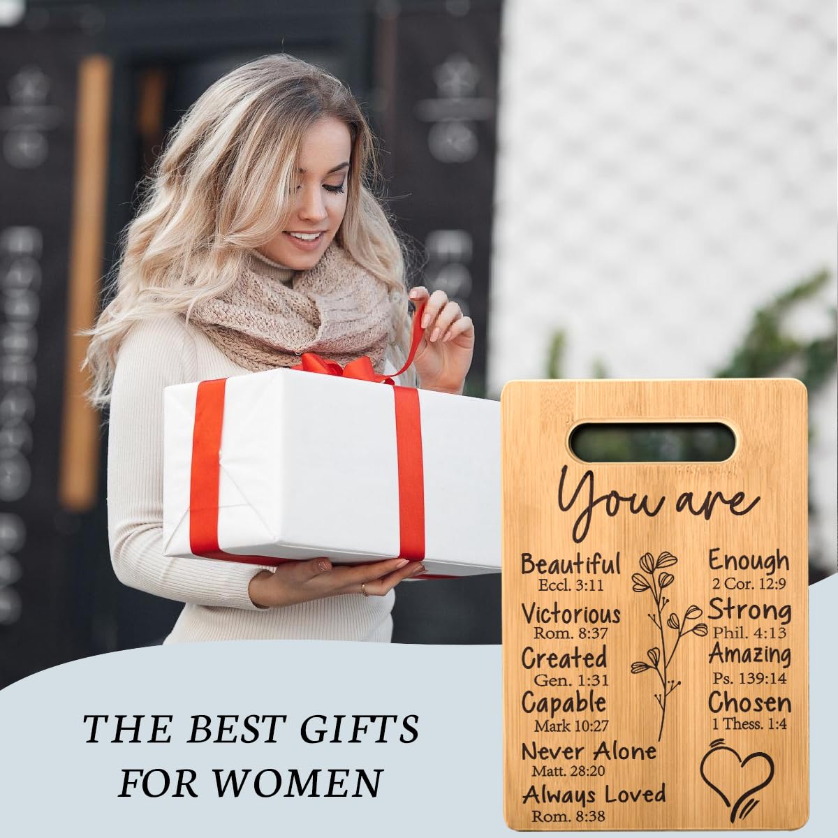 Christian Gifts for Women Birthday, Appreciation Gift for Women, Inspirational Gift for Woman Religious Spiritual Gifts for Her, Mom, Sister, Friends Female, Coworker Cutting Board