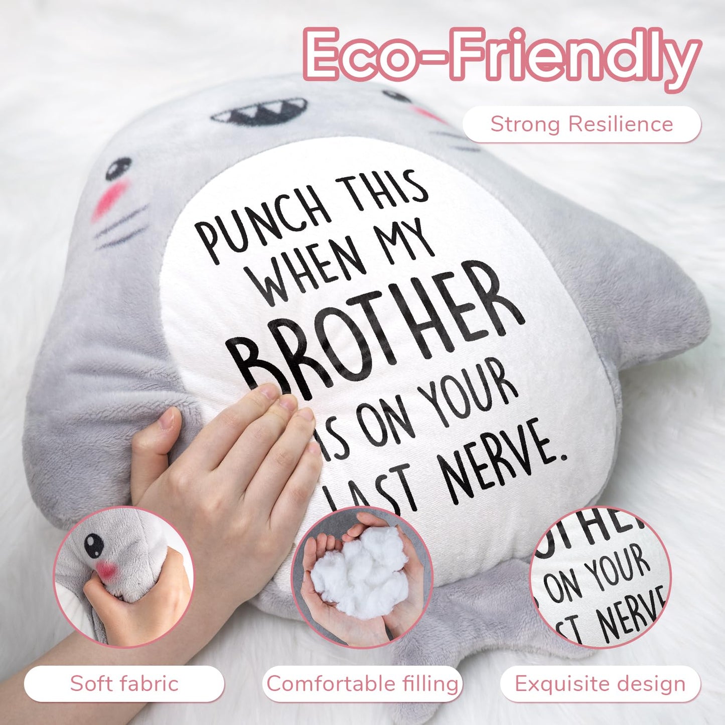 musaecoin Funny Sister in Law Gifts- Novelty Cute Plush Shark Pillow- Wedding/Birthday Gifts for Sister in Law, Engagement/Bridal Shower Gift for Future SIL, Brothers Girlfriend, 15”×15”