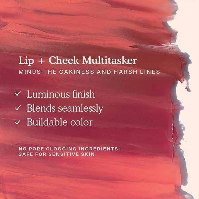 Tower 28 BeachPlease Cream Blush + Tinted Lip Balm - Multi-Use Lip Tint + Dewy Blush for Cheeks With Aloe Vera + Green Tea - Vegan, Non-Comedogenic Makeup for Sensitive Skin - Golden Hour (0.16 oz)