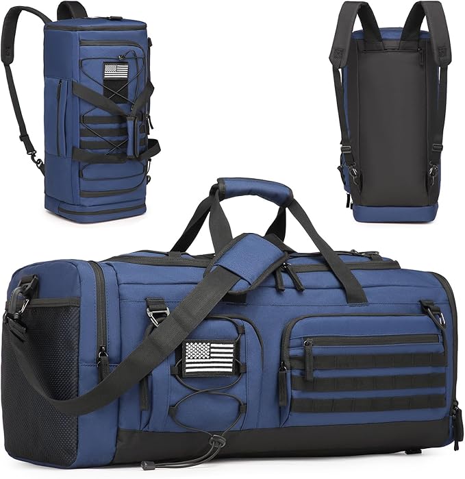 BISKLNDN Gym Bag for Men and Women, 50L Extra Large Duffle Bag, 3-in-1 Travel Sports Duffel Bags with Shoe & Laptop Compar...