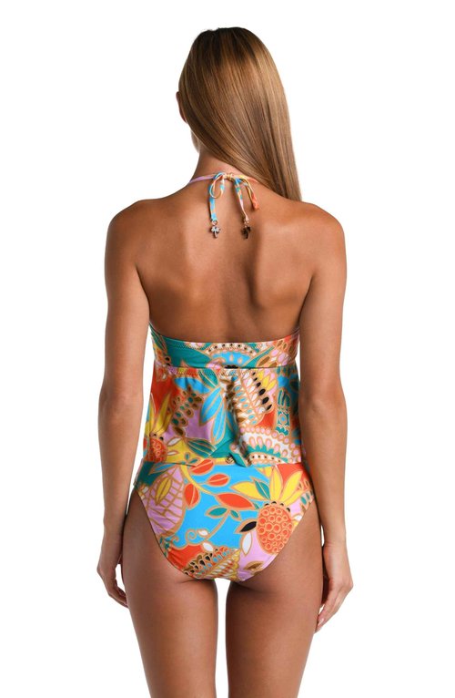 Sunshine 79 Women's Midkini Bikini Swimsuit Top, Multi//Under The Tahitian Sun, 6