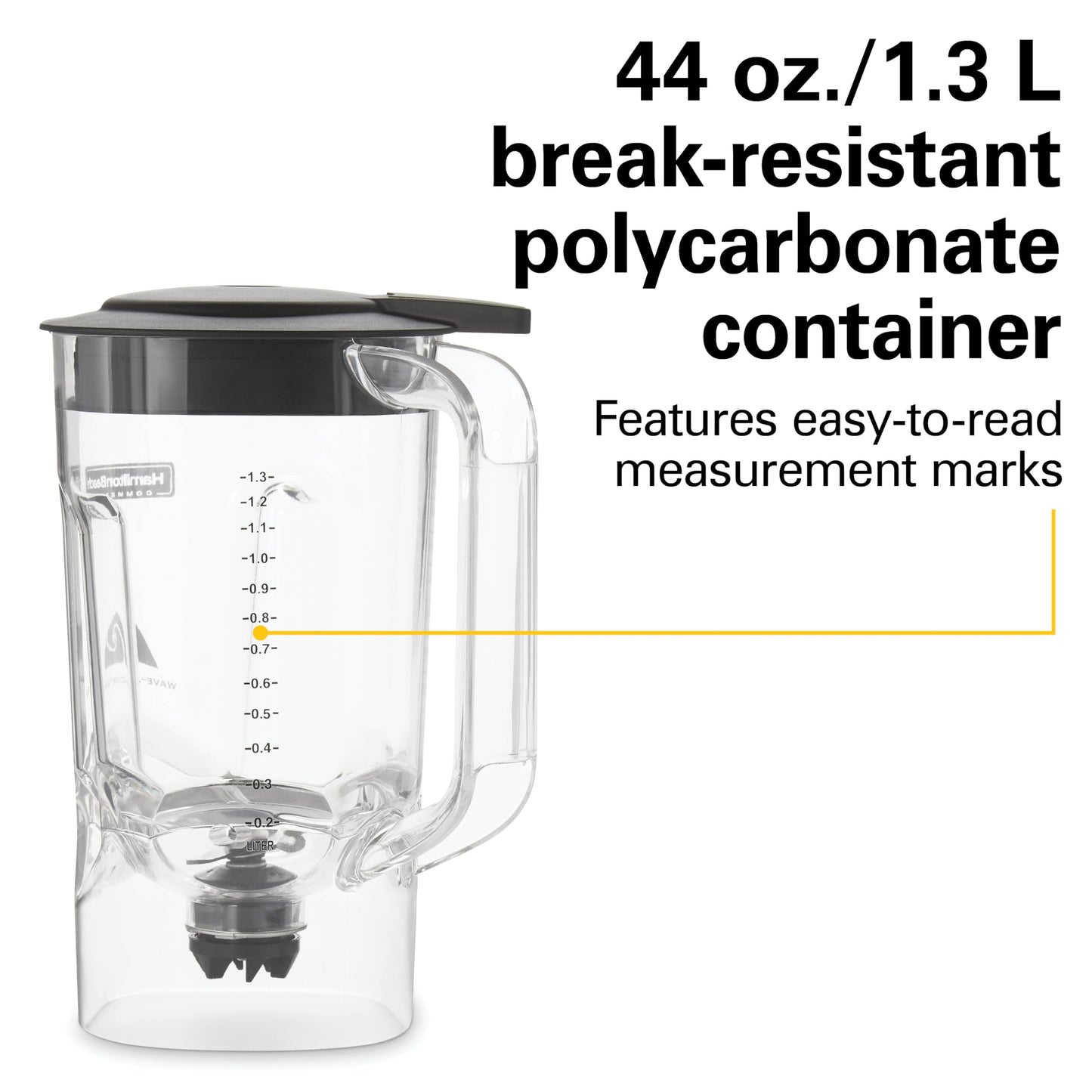 Hamilton Beach Commercial 908R 44Oz Bar Blender, 2 Speed, 1 HP, Black (HBB908R)