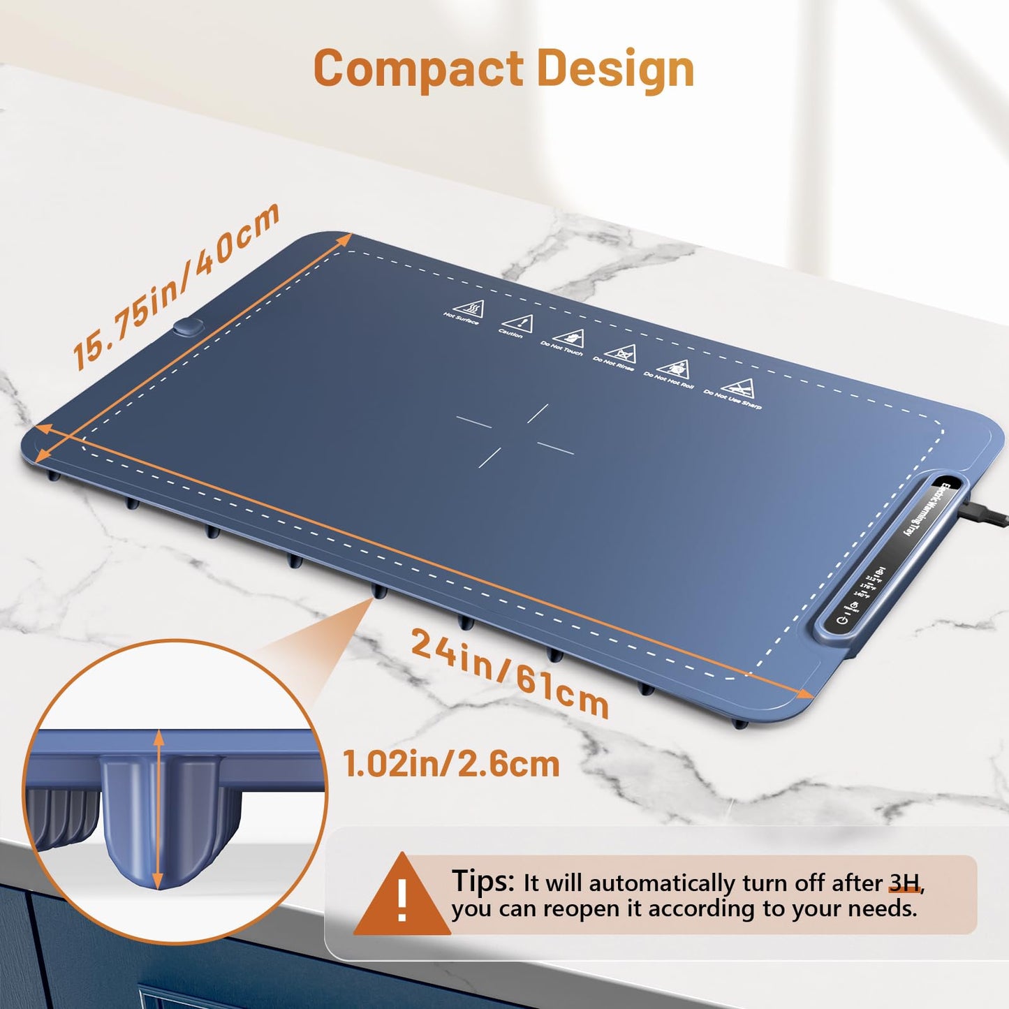 KEENSTAR Food Warming Mat with Full Surface Heating, Rollable & Portable Warming Tray for Food Warmer, Silicone Warmer for Parties, Family Gatherings, Holidays, Daily Use