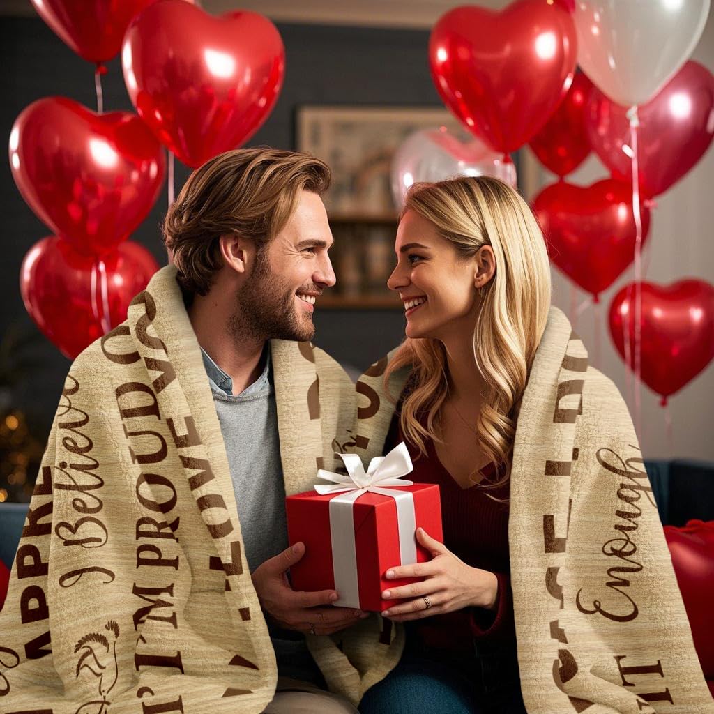 Neuturs Gifts for Him Her, Boyfriend Birthday Gift, Wedding Anniversary Blanket for Women/Men/Couple, Christmas Valentine Birthday Gift for Girlfriend/Wife/Husband, Romantic I Love You Blanket 60"X50"
