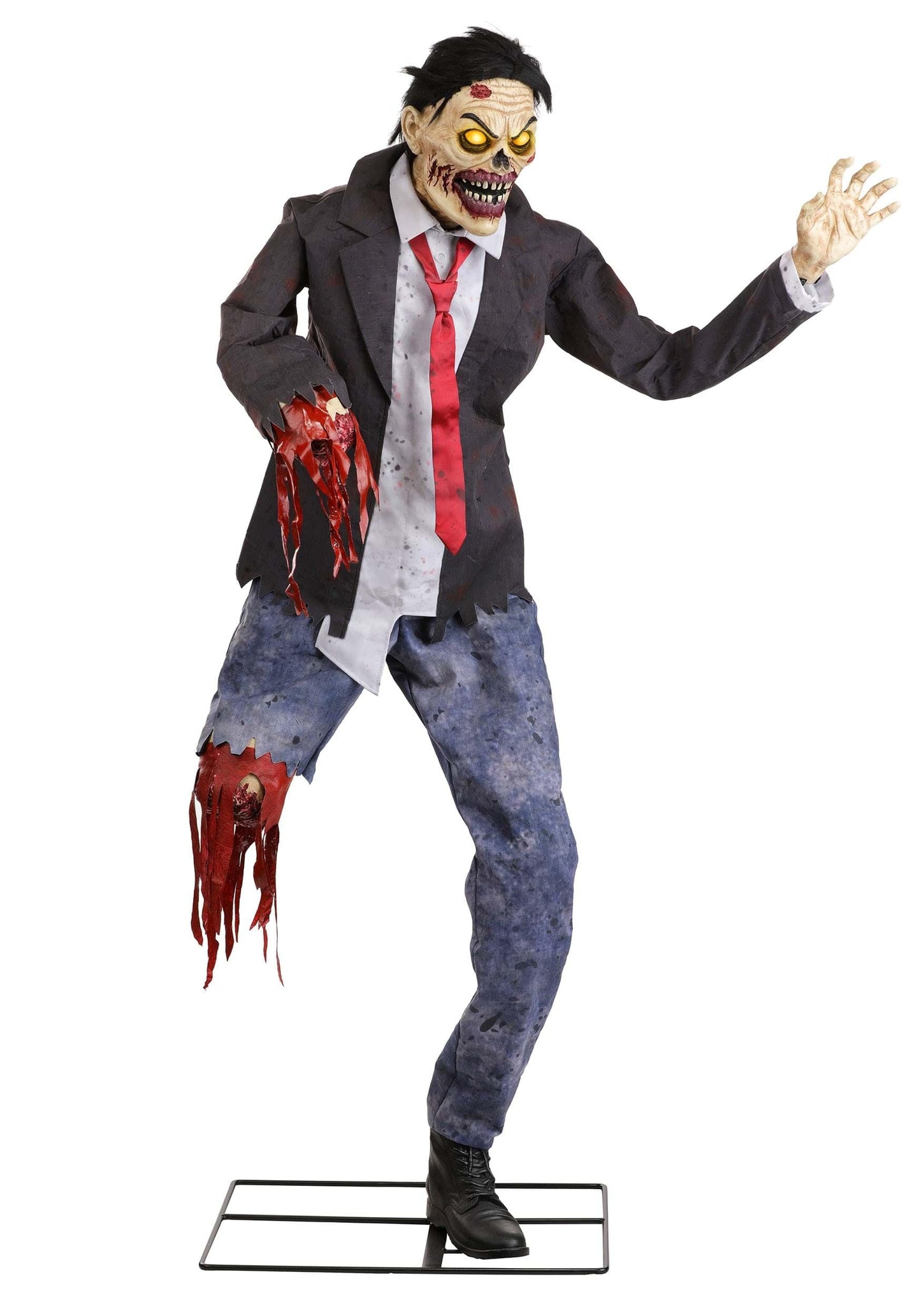 Fun Costumes Hopps The Dismembered Zombie Halloween Animatronic Outdoor Haunted House Decoration with LED Eyes and Motion Sensor Standard