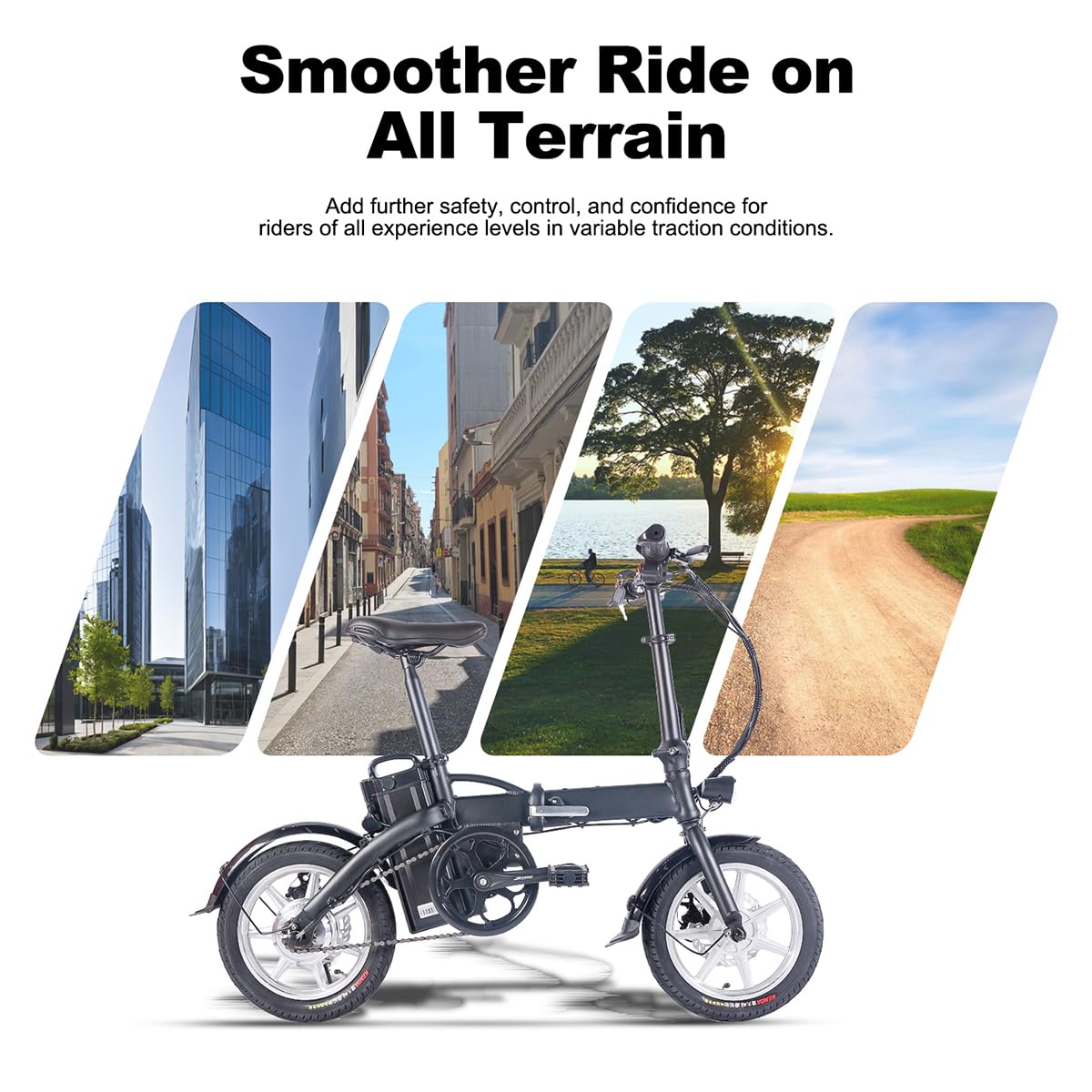 CEMOTO Electric Bike for Adults 350W Motor Folding Ebike 14" Adults Electric Bicycles 48V 10Ah Removable Battery UL2849 and GCC Certified up to 45 Miles