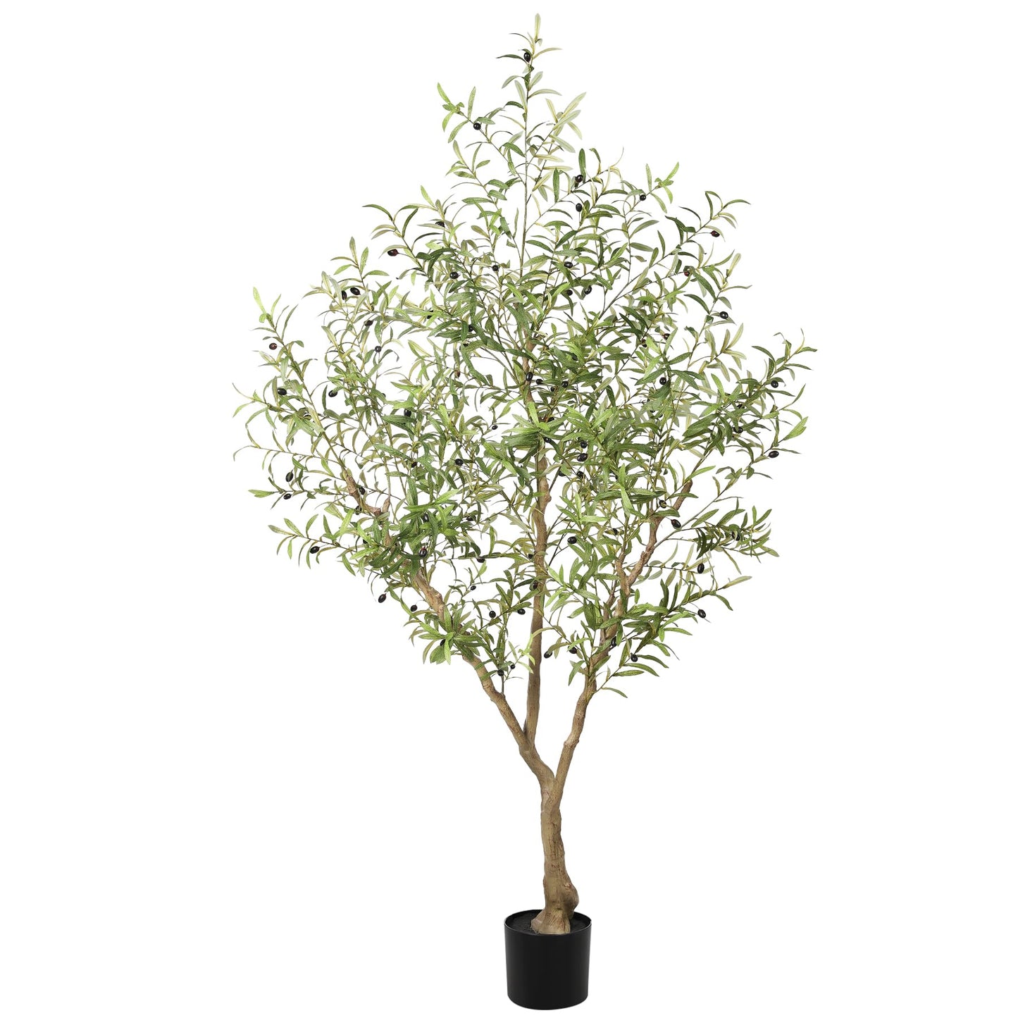 LYERSE Olive Trees Artificial Indoor - Faux Olive Tree 7ft with Large Olive Branches and Lifelike Fruits - Artificial Olive Tree for Modern Home Office House Living Room Decor