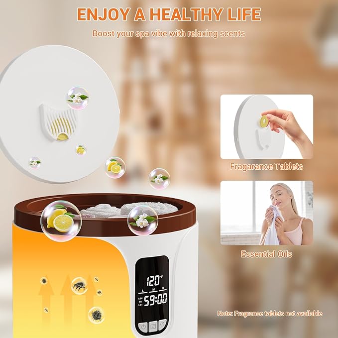 Senfot 20L Towel Warmer for Bathroom with Timer Function, Temperature Adjustable, LED Display, Auto Shut Off, Even Heated Hot Towel Warmer for Towels, Bathrobes, Blankets (Separate Lid)
