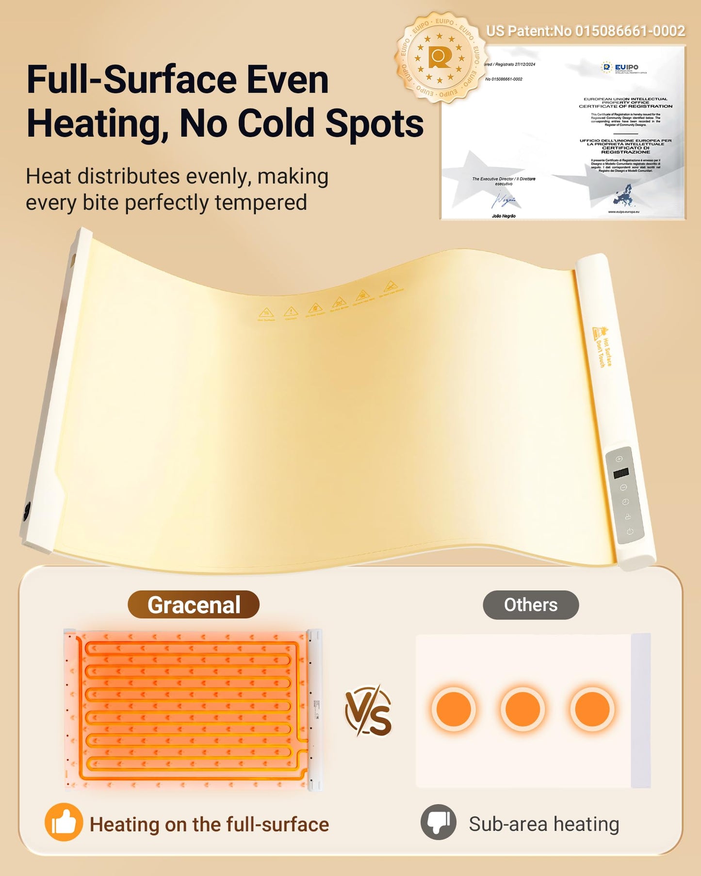 Warming Mat for Food Extra Large, 42"x16" Extendable Food Warming Mat, Electric Warming Tray for Buffets Party with 7 Adjustable Temperature, 6 Timer, Silicone Food Warmer for Parties
