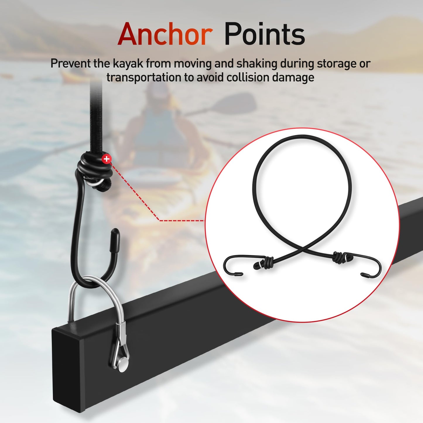 JY PERFORMANCE Kayak Storage Rack, Freestanding Kayak Rack for Outdoor Storage, Heavy Duty 3-Tier Kayak Rack for Kayaks, Canoe, SUPs, Paddleboard, Indoor Outdoor Garage Dock Shed