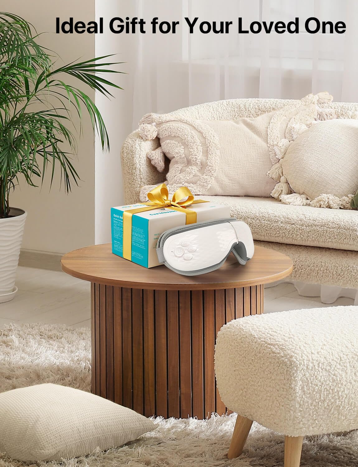 ALLJOY Eye Massager with Heat, Christmas Gifts for Women,White Elephant Gifts for Adults, Bluetooth Music Sleep Mask for Migraine Relief,Eye Strain, Dark Circles & Dry Eyes