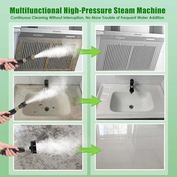 2500W Steam Cleaner for Home & Car, 15s Heat-Up Handheld Steamer for Cleaning, 1.2L Portable High Steam Cleaners, 6-Level Steam Control with 14 pcs Accessories Kit for Car, Floors, Couches, Grout
