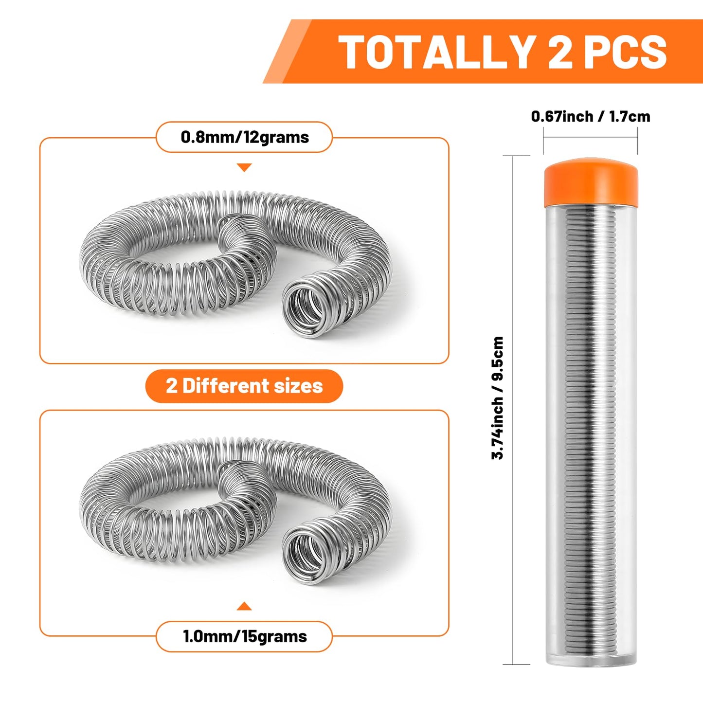 WLuogcu60/40 Solder Wire, 0.8mm & 1.0mm Rosin Core Solder, Low-Temperature Solder for Electronics & Electrical Component Repair, 27g Net Weight