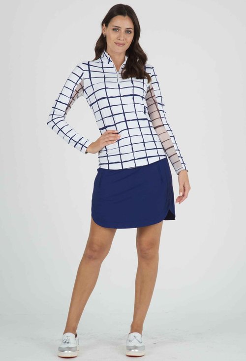 Cordova Print Long Sleeve Mock Neck Top-Cordova Print Long Sleeve Mock Neck Top-10495 White/Peri/Cordova/XL