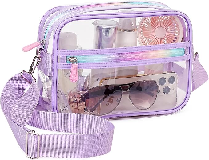 MUSEVOS Clear Bag for Stadium Events Transparent Crossbody Bag Purse Adjustable Strap Shoulder Bags