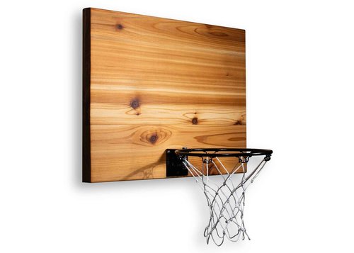 Cali Kiwi Pros Elite Mini Basketball Hoop & Ball Set, Wall Mount, Indoor Made in The USA Cedar Backboard. Includes 9” Hoop, Net, Pump & 5 Mini Basketballs. (Natural)
