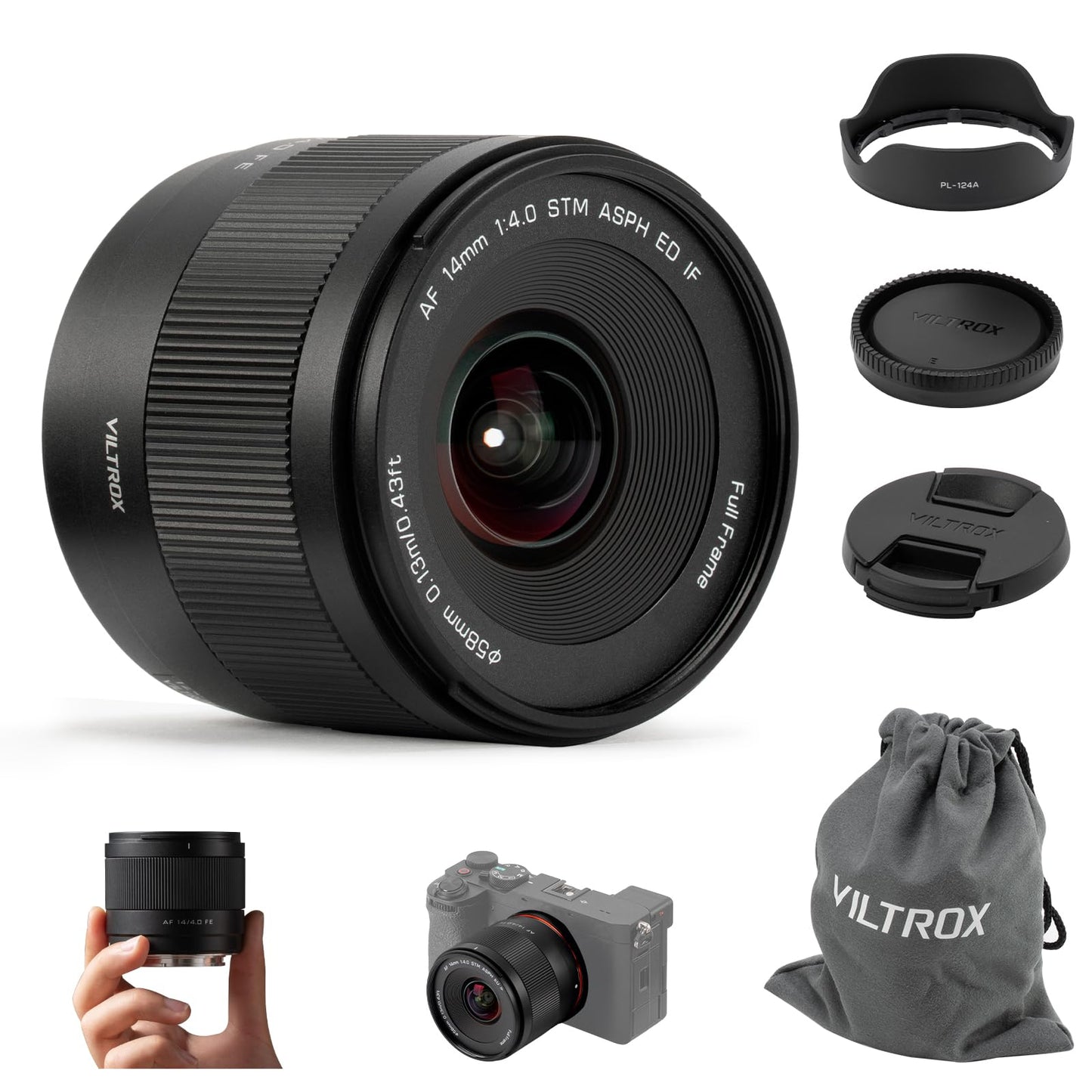 VILTROX AF 14mm F4.0 Air FE-Mount Full-Frame Lens, Ultra-Wide STM Mirrorless Camera Lenses for Sony A7V A7CII A7IV A7III for Vast Skies, Cities & Architecture Photography